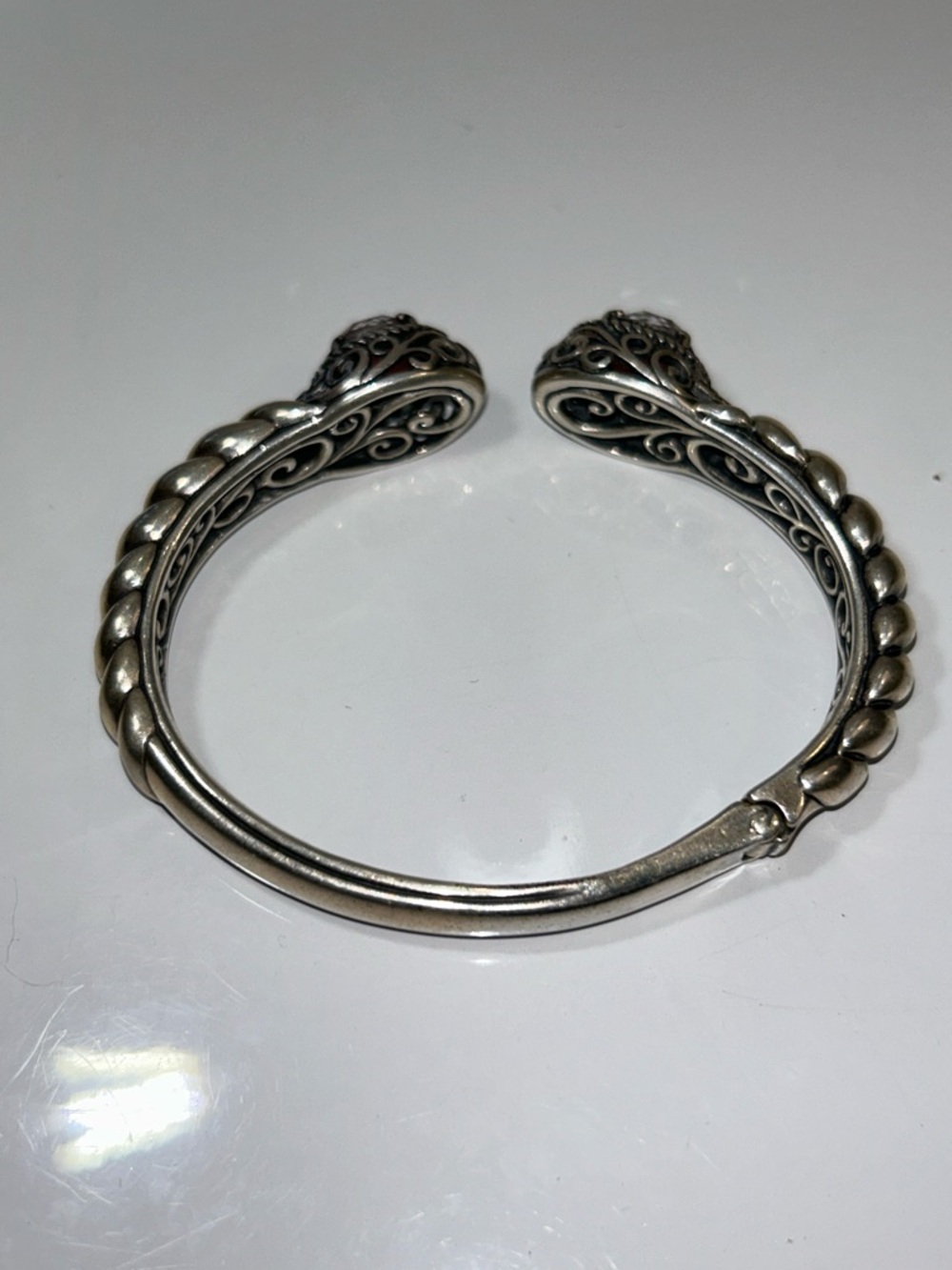 NWOT Carolyn Pollack Sterling Silver Genuine Rose Quartz Doublet Cuff Bracelet - Picture 9 of 10
